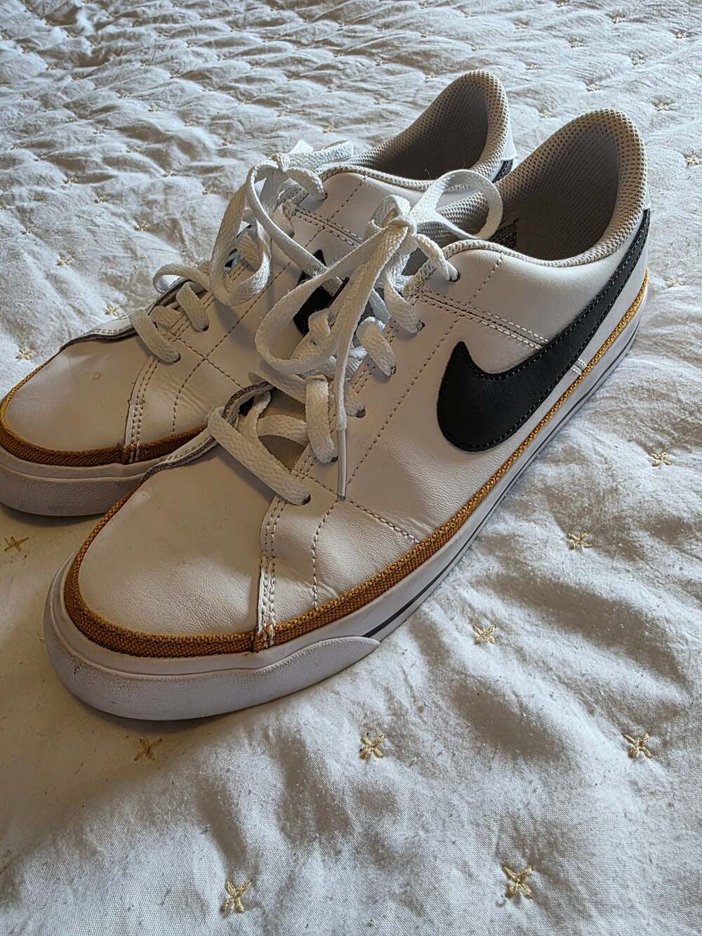 Nike Court Legacy GS White Black Desert Ochre Sneakers DA5380-102
